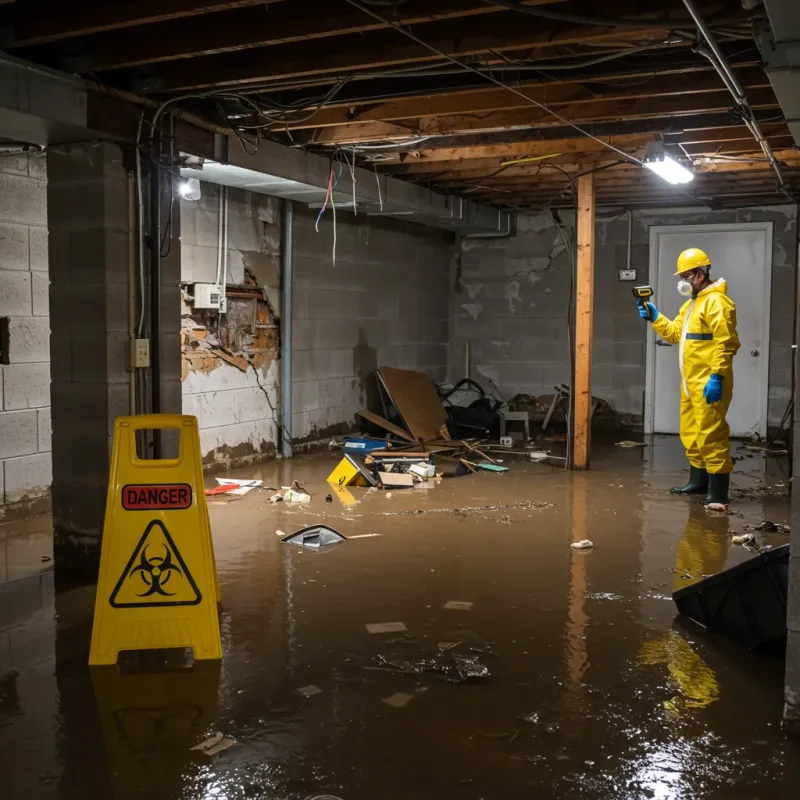 Flooded Basement Electrical Hazard in Indianola, IA Property